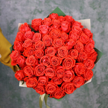 Оранжевые розы Вау (60 см)