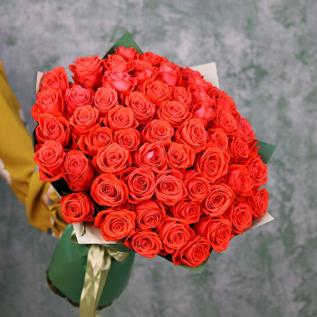 Оранжевые розы Вау (60 см)